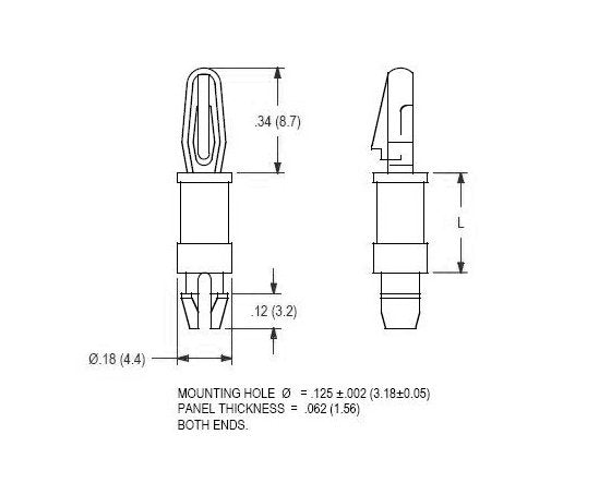 Locking Mini Circuit Board Support - .125 Board Hole x .125 Chassis Hole - Image 1