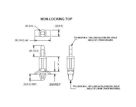 Circuit Board Support 13A Series: .156 Board Hole x .187 Chassis Hole - Image 2