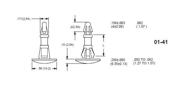 41 Series Nylon PCB Supports - .156 Board Hole x .250 Chassis Hole - Image 2