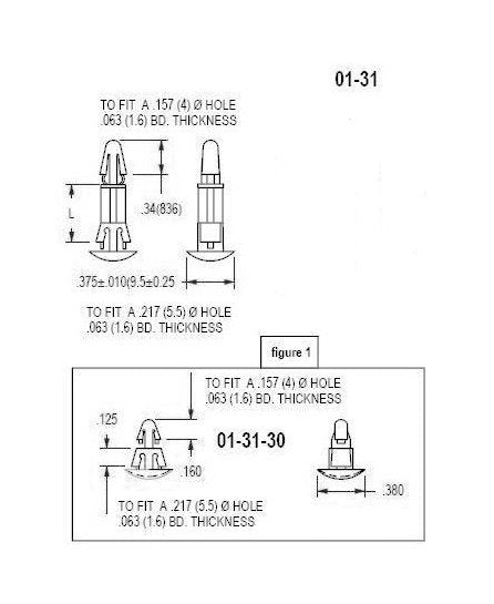 31 Series Reverse Locking Circuit Board Support - Nylon 66 UL94V-2 - Image 2