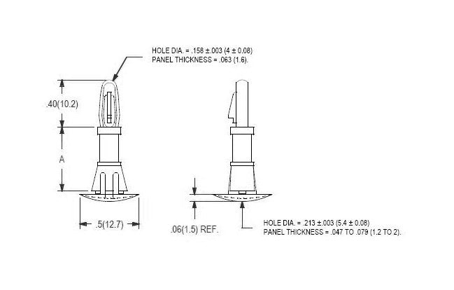 Reverse Locking PCB Support - Nylon 66 UL94V-2 - Image 2