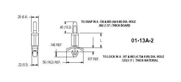 13A-2 Series PCB Support - .062 Board/ .125 Chassis - Non-Locking Top - Image 2