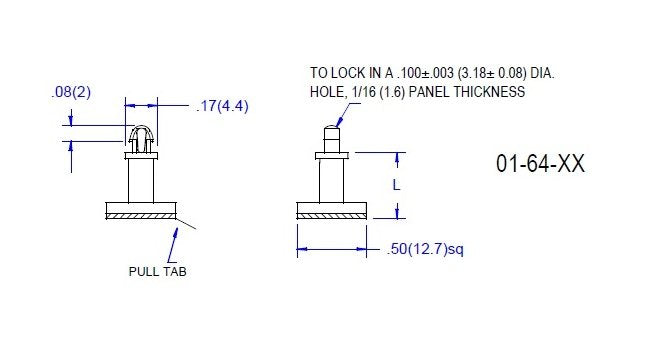 64 Series Circuit Board Supports with .100 Board Hole x Adhesive Base - Image 2