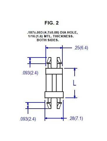 21 Series Nylon Support Post for .187 Board Hole x .187 Chassis Hole - Image 2
