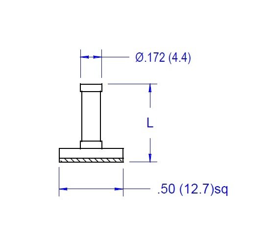 Nylon 66 Support Post on Adhesive Base - 78 Series - Image 2