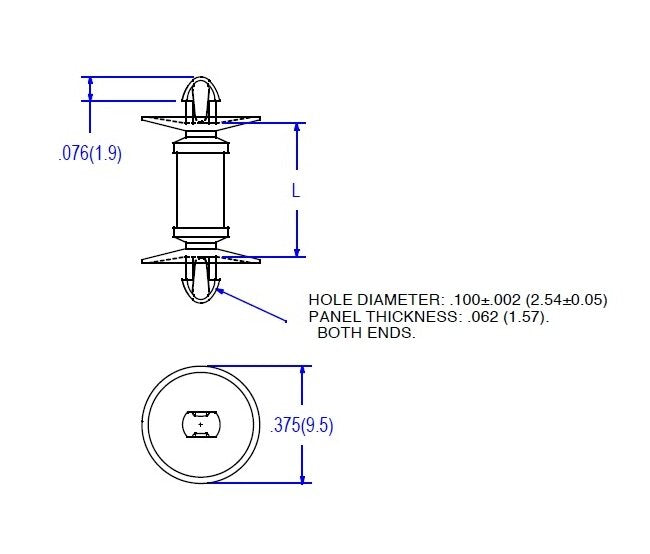 Nylon Dual Locking PCB Support - .100 Board Hole x .100 Chassis Hole - Image 2