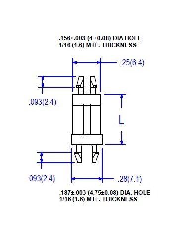 22 Series Nylon Support Post with .156 Board Hole and .187 Chassis Hole - Image 2