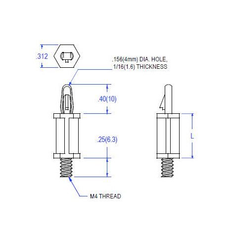 Nylon Threaded Circuit Board Support - M-4 Thread, 14M Series - Image 2