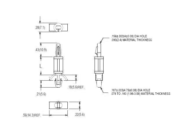 Nylon Circuit Board Supports: .156 Board Hole x .187 Chassis Hole - Pack of 1000 - Image 2