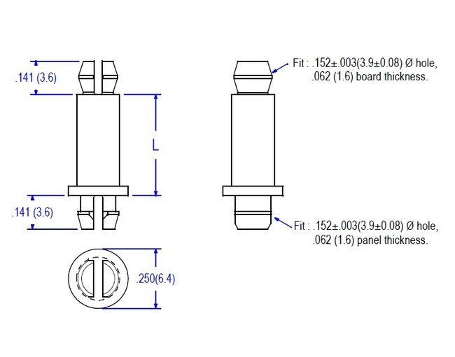 85 Series PCB Support: .152 Board Hole x .152 Chassis Side - Image 2