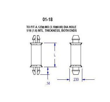 18 Series Nylon Circuit Board Supports, .125 Board Hole x .125 Chassis Side - Image 2
