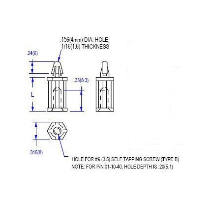 10 Series Nylon Circuit Board Support Screw #6 - Image 2