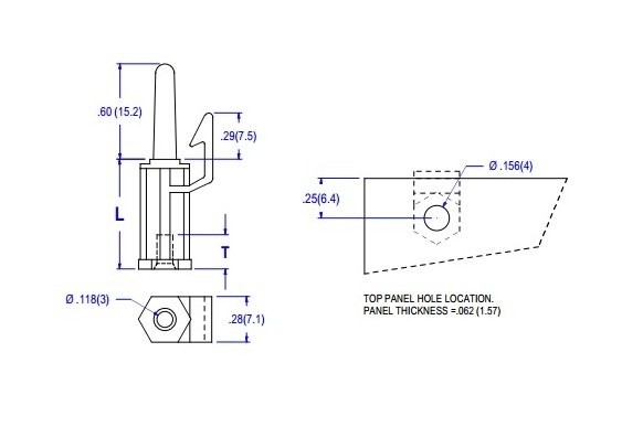 Edge Mount Circuit Board Support Screw #6 for .062 Thick Chassis - Image 2