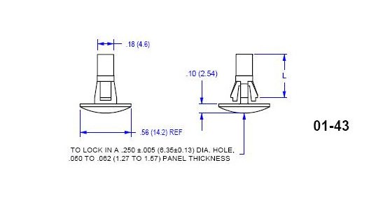 Reverse Locking PCB Support Post .250 Chassis Hole for .05-.062 Chassis - Image 2