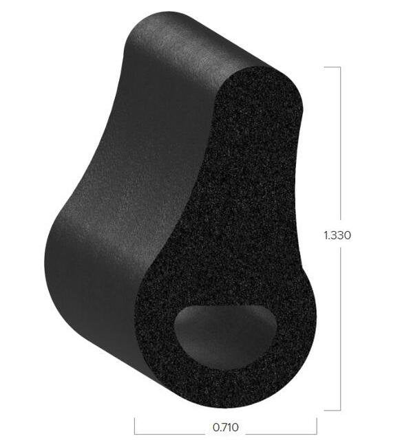 Uni-Grip 0.710in x 1.330in Sponge Rubber Bulb Seal for Metal & Fiberglass - Image 2