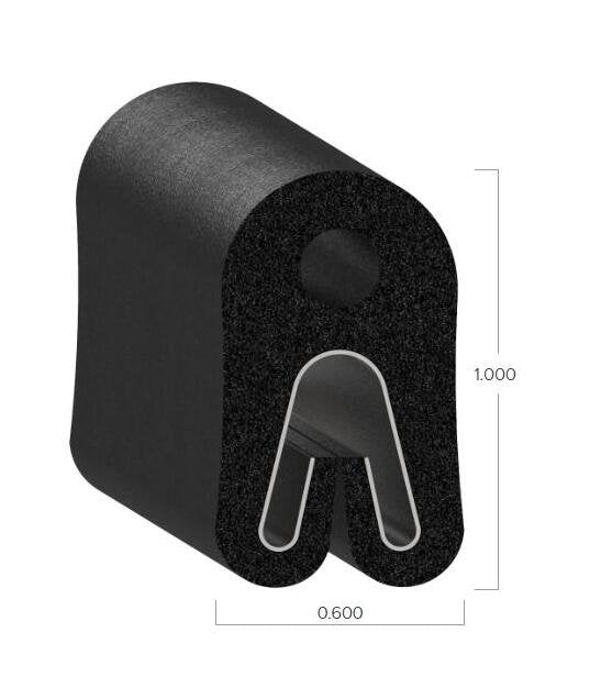 Uni-Grip 0.600" x 1.000" Rubber Bulb Seal - Image 2