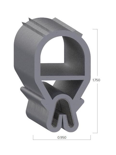 Uni-Grip Silicone Bulb Seal - 0.950" x 1.750" - Gray - Image 2