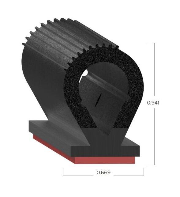 Uni-Grip 0.669x0.941 Bulb Seal - Rubber Bulb Seal for Industrial and Automotive Use - Image 2