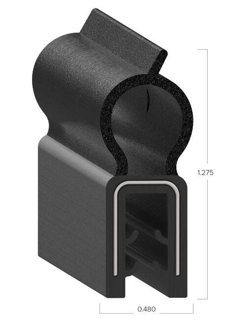 Uni-Grip 0.480x1.275 Bulb Seal - Weatherproof Rubber Seal - Image 2