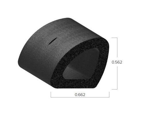 Uni-Grip Bulb Seal - 0.662" Width, 0.562" Height, Rubber, Black - Image 2