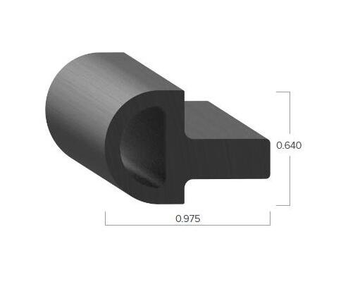 Uni-Grip 0.975" x 0.640" Dense Rubber Bulb Seal - Image 2