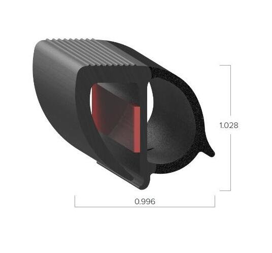 Uni-Grip Bulb Seal - 0.996" Width x 1.028" Height - Image 2