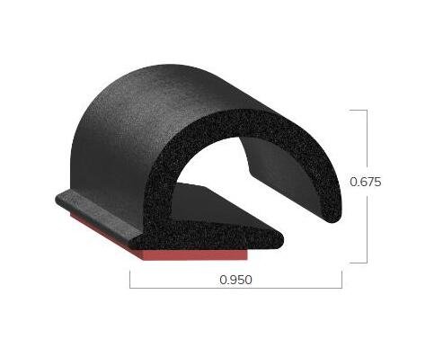 Uni-Grip 0.950" x 0.675" Sponge Rubber Bulb Seal - Image 2