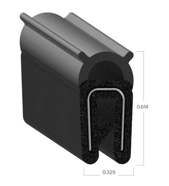 Uni-Grip 0.329x0.614 in Rubber Bulb Seal - Image 2