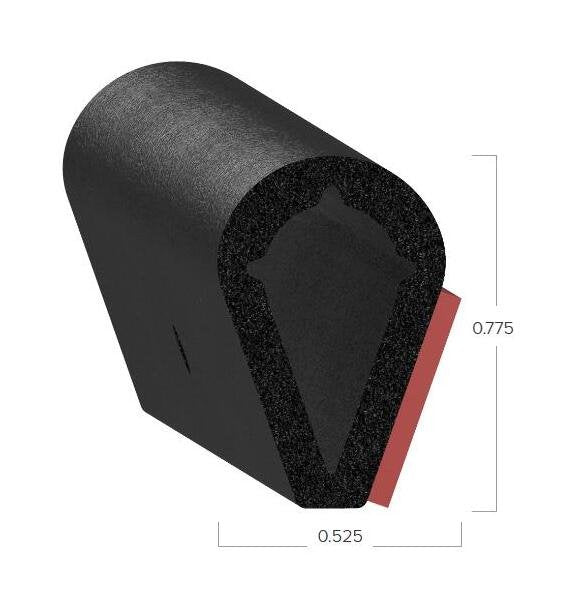 Uni-Grip 0.525x0.775 in Bulb Seal with 3M Heat-Activated Tape - Image 2