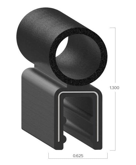 Uni-Grip 0.625in x 1.300in Bulb Seal | Rubber Flange Seal - Image 2