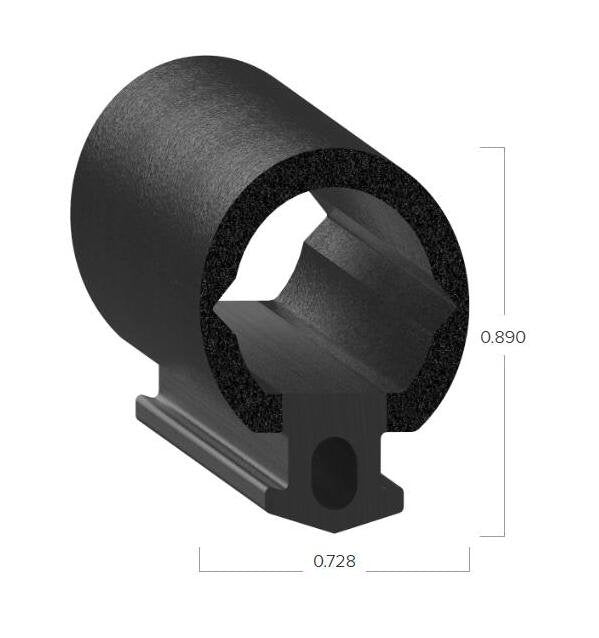 Uni-Grip Rubber Bulb Seal, 0.728" x 0.890" - Image 2