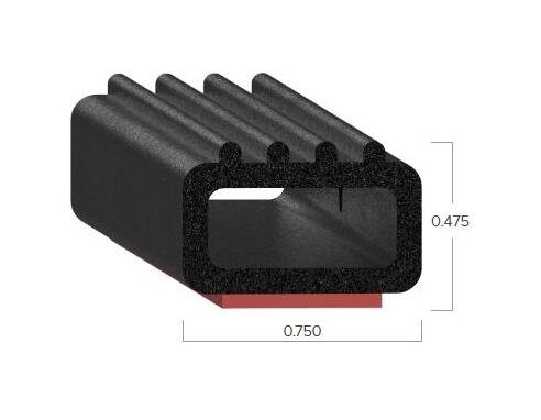 Uni-Grip 0.750x0.475 in Rubber Bulb Seal for Emergency Vehicles - Image 2