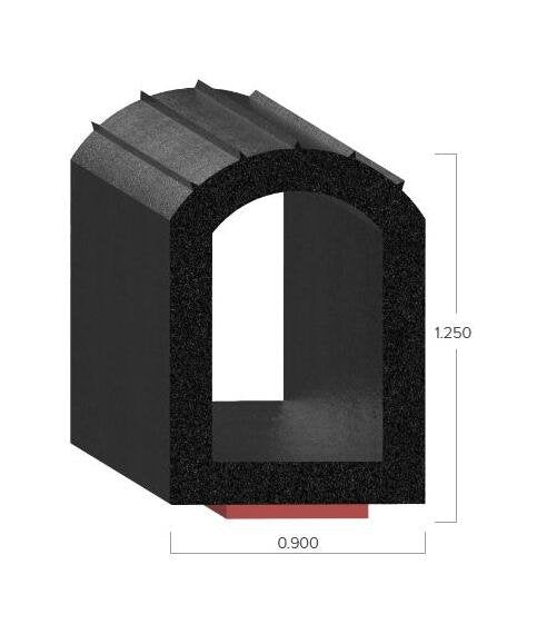 Uni-Grip 0.900x1.250 in Rubber Bulb Seal - Image 2