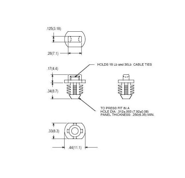 52 Series Barbed Cable Tie Holders - Nylon 66 UL94V-2 - Image 2