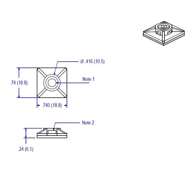 50E Series Economy 4-Way Mounting Bases (3/4") - Image 2