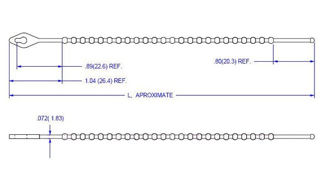 06 Series Beaded Nylon Cable Ties - UV Black, Reusable, UL94V-2, ASTM D4066 Compliant - Image 2