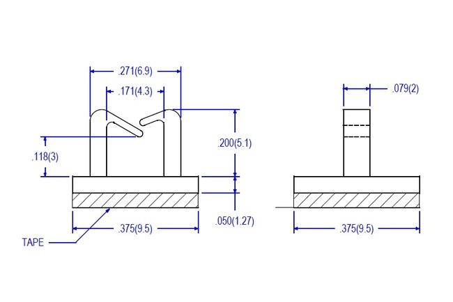 Miniature Top Entry Wire Saddle with Adhesive Back - 19 Series - Image 2