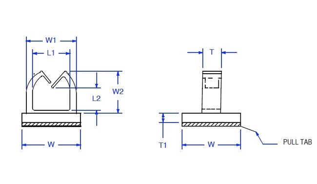 40 Series Micro Wire Saddle on Adhesive Base - Nylon 66, RoHS Compliant - Image 2