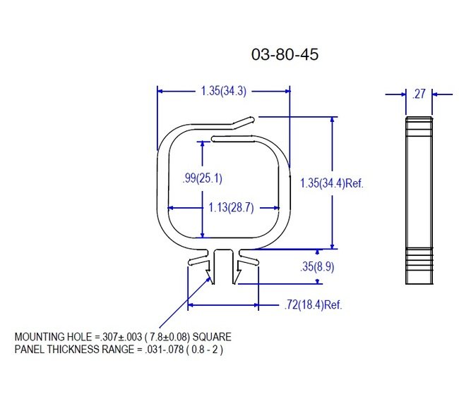 80 Series Optical Fiber Saddle - Square Mount Hole (1" Bundle) - Image 2