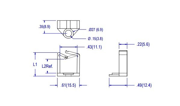 00SR Series Wire Saddle Snap Rivet Mount - Nylon 66 - Image 2