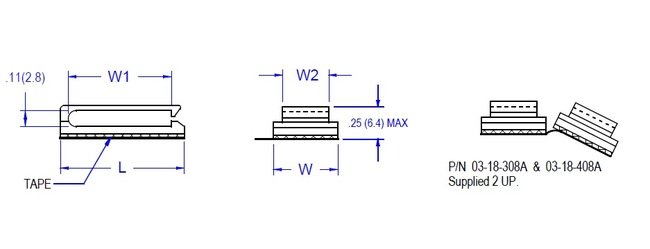 Miniature Side Entry Wire Saddle - Adhesive Back, 18 Series - Image 2
