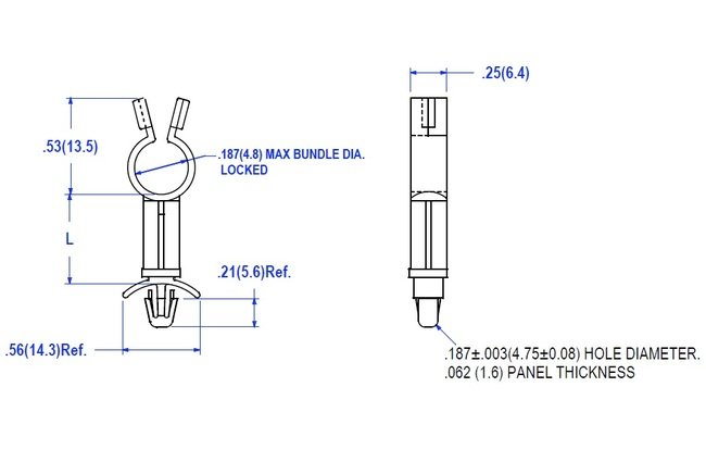 Nylon 66 Stand-Off Locking Clip for Wire Routing - Image 2