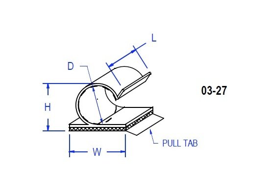 27 Series Adhesive Clip - Side Entry for Wire Routing, 500/Bag - Image 2