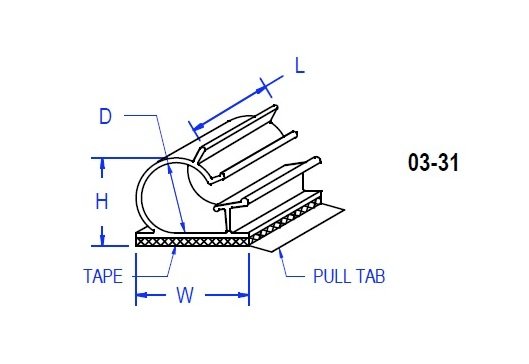 31 Series Adhesive Locking Clip for Wire Routing - Pack of 500 - Image 2