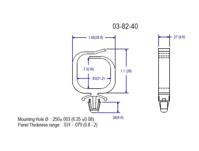 82 Series Optical Fiber Saddle .250 Mount Hole - Wire Routing Device - Image 2