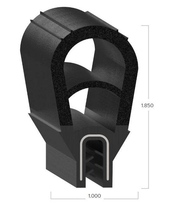 Uni-Grip 1.000" x 1.850" Rubber Bulb Seal - Image 2
