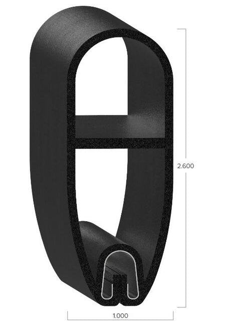 Uni-Grip 1.000x2.600 in Bulb Seal with SD-487 Spring Steel Core - Image 2