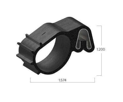 Uni-Grip 1.574x1.200 in Bulb Seal - Rubber Sponge, Black - Image 2