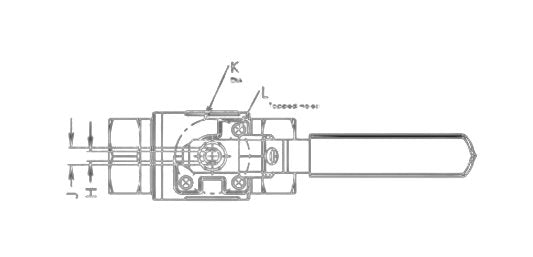 4500 Class 2-Piece 3/8in NPT Threaded Ball Valve - Image 2