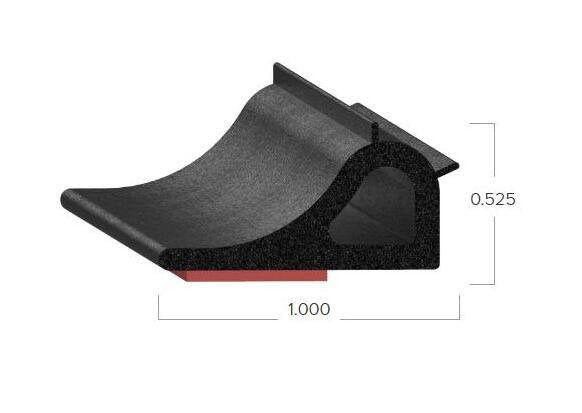 1-Inch Width Bulb Seal - EPDM/Silicone/Nitrile Rubber - Image 2